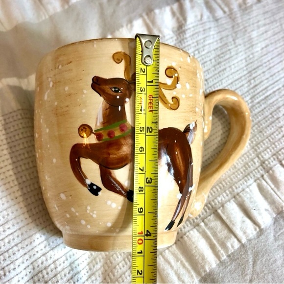 Tabletops Unlimited • Hand Painted Winter Wonderland Reindeer Mug 20oz - Picture 11 of 15